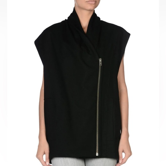 HELMUT LANG Sonar Wool Dropped Shoulder Vest in Black - Picture 16 of 16